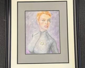 Beautifully Framed & Matted Original Art * Star Trek’s Voyager Jeri Ryan