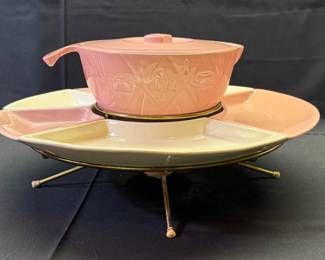 Incredible Vintage Divided Heated Serving Tray With Stand * Kenwood Ovenproof #940