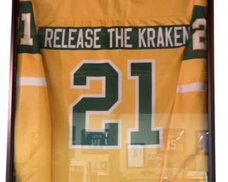 Rare!! RELEASE THE KRAKEN * Hockey Jersey #21 * Shadowbox