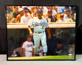 Framed, Autographed & Authenticated Print Of Tommy Lasorda * LA Dodgers Baseball