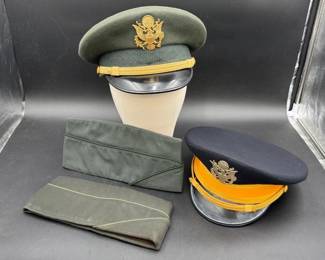 4~ Vintage Military Hats Size 7 1/2 * State Of Washington * Flight Ace Hats