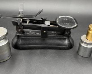 Vintage Metal Scale With Toledo Weights