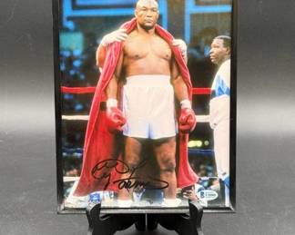 Autographed Boxer George Foreman * Beckett Authenticated * Framed Under Glass