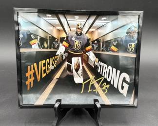 Framed 8”x10” Photo Autographed Hockey Player * Vegas Golden Knights * Marc-Andre Fleury
