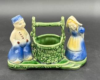 Vintage USA Shawnee Dutch Boy & Girl Wishing Well Planter