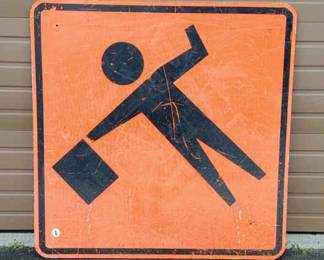Large 48” Flagger Road Construction Sign