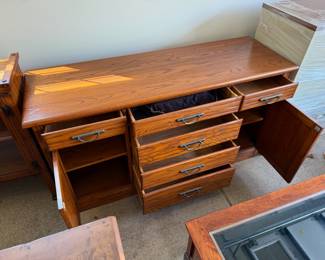2-pc solid oak breakfront by Brandt Ranch