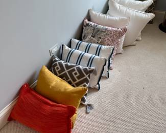Assorted throw pillows