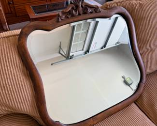 Wood framed vintage mirror