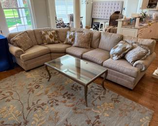 Walter E. Smith beige 3-pc sectional sofa