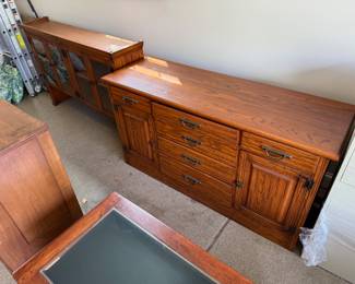 2-pc solid oak breakfront by Brandt Ranch