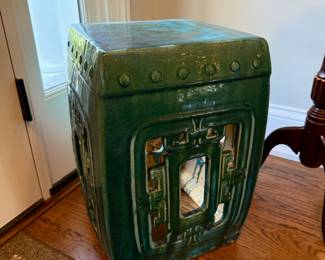 Turquoise garden stool