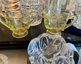 Vasoline, etched glassware