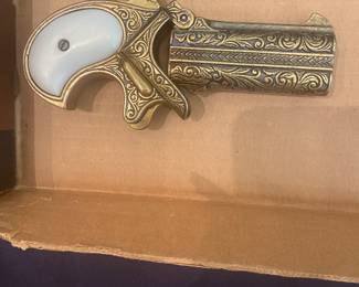 Derringer Double Barrel Brass Replica Gun (Non Firing)
