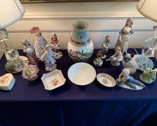 Assorted Lladros and porcelain
