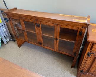 2-pc solid oak breakfront by Brandt Ranch