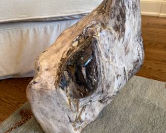Large polished petrified wood agate crystal fossil