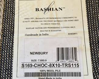 Bashian- India Newbury handmade area rug; 8x10, 100% wool pile