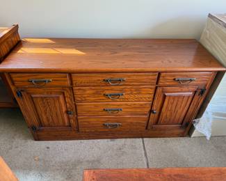 2-pc solid oak breakfront by Brandt Ranch