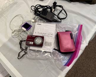 Nikon Coolpix S230 Point & Shoot Digital Camera and iPod Shuffle