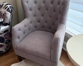 Lavender tufted wingback chair