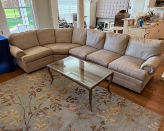 Walter E. Smith beige 3-pc sectional sofa