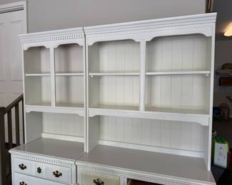 White desk and dresser set with bookcases by Bassett Furniture