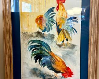 Framed watercolor signed by Dana H. Dobson