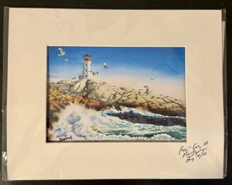 Unframed print "Peggy's Cove" signed by Neil Depew