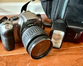 Canon DS6041 film camera with Speedlite 430EX flash