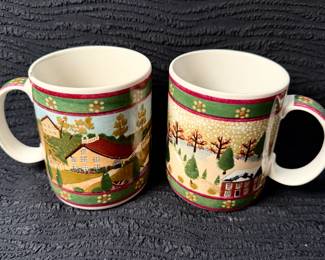 Gear Block vintage mugs (set of 4)