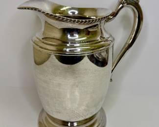 Crescent silver plate pitcher