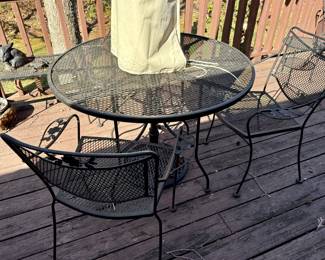 Metal table and chairs