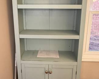 Pale blue book shelf