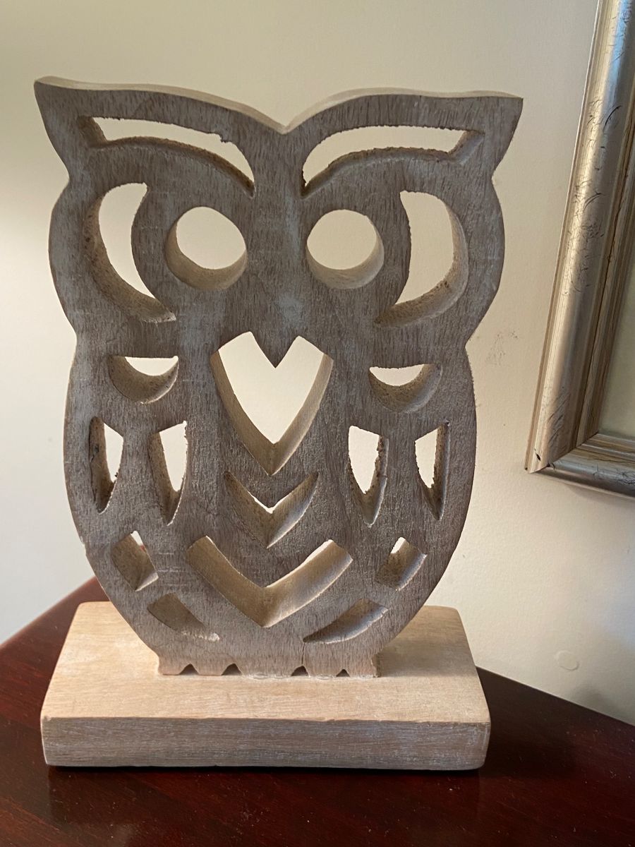 Hollow Owl wood carved statue