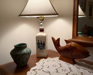 Vintage Civil War infantry porcelain lamp