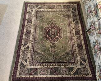 Sage and Plum machine made throw rug