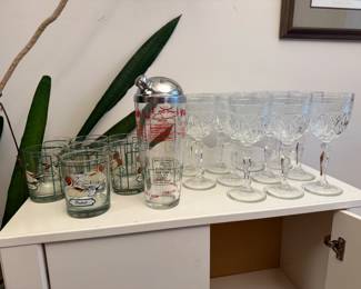 Vintage glass and barware