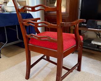 Antique English Georgian Chippendale Ribbon back mahogany dining chairs (2 available)