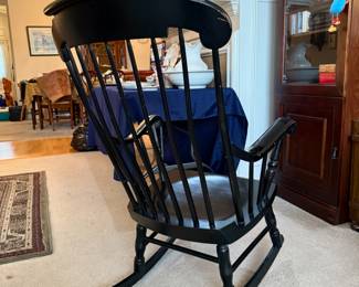 Hitchcock style stenciled black harvest country rocking chair