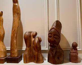 Artisan crafted, hand-carved wood sculptures 