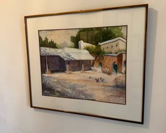 Watercolor framed art by Esther S. Pava 