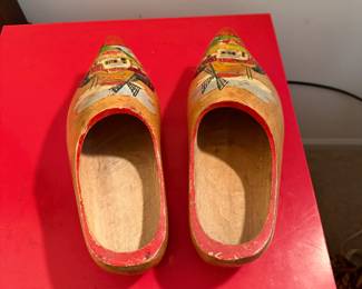 handpainted wooden dutch shoes