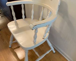 white painted captains chair