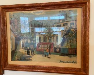 Framed lithograph by artist Maurice Utrillo (1883-1955