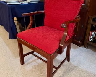 Antique English Georgian Chippendale Ribbon back mahogany dining chairs (2 available)