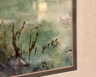 Framed watercolor Art by Fies 
