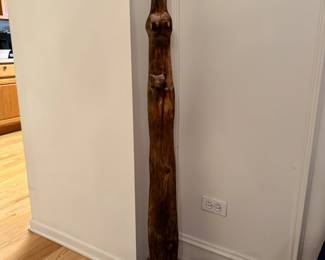 Artisan crafted, hand-carved wooded animal statue