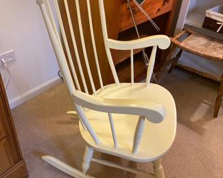 Vintage white painted rocking chair