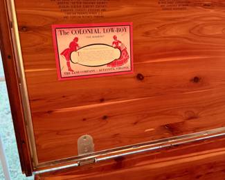 Colonial Low-Boy- 'The Roxbury' vintage Queen Anne mahogany cedar chest by the Lane Company, Altavista 